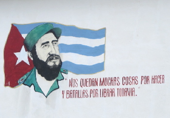 Auch hier auf der Touri-Insel darf Fidel nicht fehlen! Schn handgemalt.